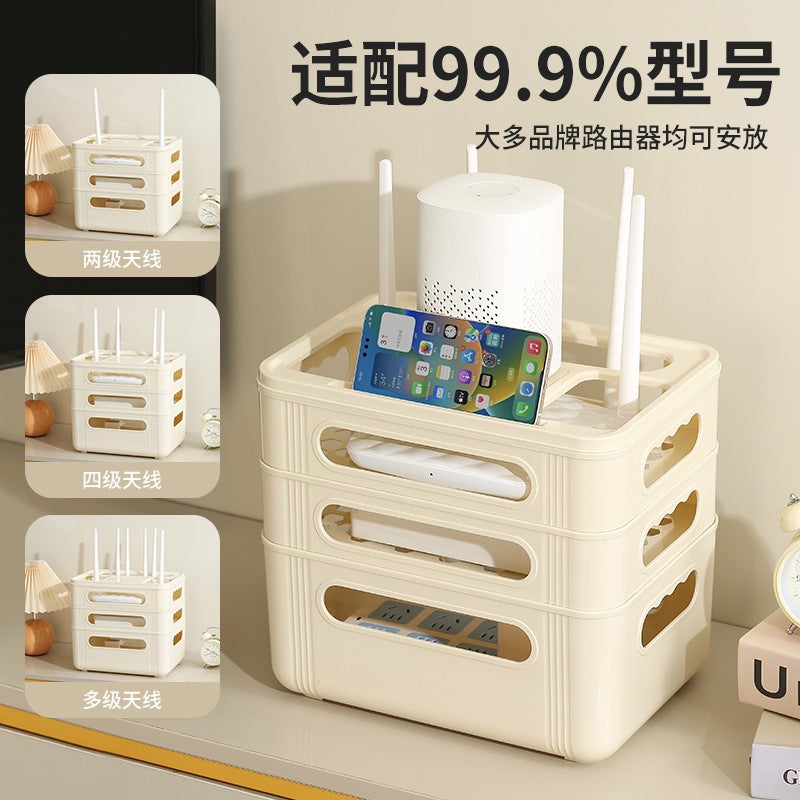 Wifi Router Storage Box Desktop Wireless Optical Cat Tv Set-Top Box Rack Socket Wire Finishing Artifact - Image 3